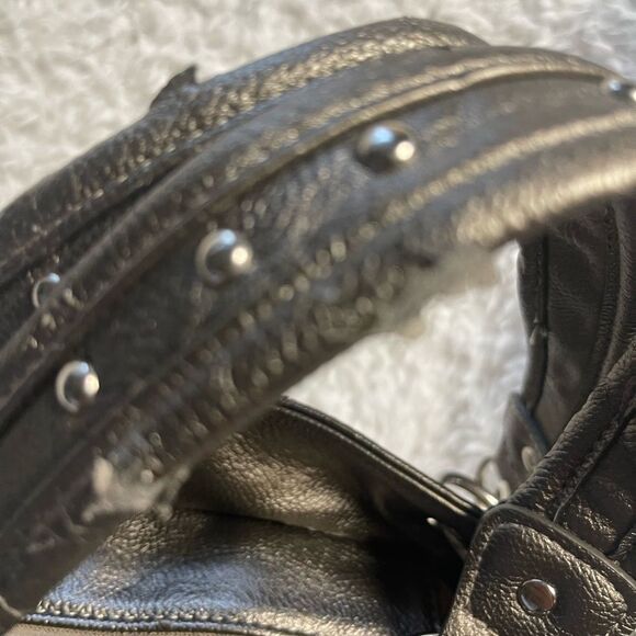 Stylish Blue &Silver Rhinestones cross embroidery & sequins metallic gray Bag - Picture 15 of 16